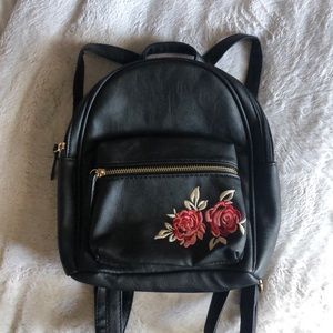 Mini Leather Embroidered Backpack